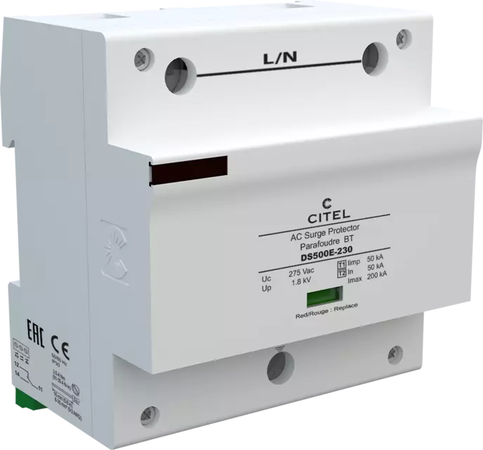 DPS unipolar 230/400V, Tipo 1, Iimp 50kA, señalización remota DS500E-230