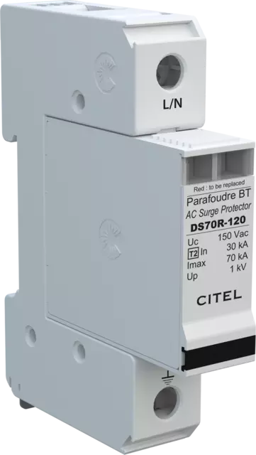DPS unipolar, Tipo 2, Imax 70kA, módulo enchufable DS71R-120