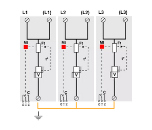 DPS trifásico 120/208V, Tipo 1, Iimp 50kA, protección MC, señalización remota, configuración 3+0