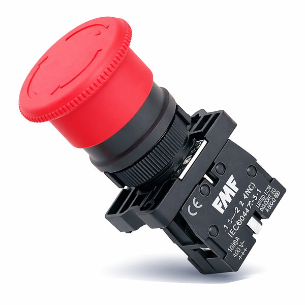 Pulsador Tipo Hongo de Emergencia Girar para Liberar. NC 40mm