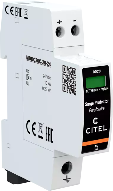 DPS compacto corriente continua, Uc 24Vdc, módulo enchufable, Imax 20kA, señal remota