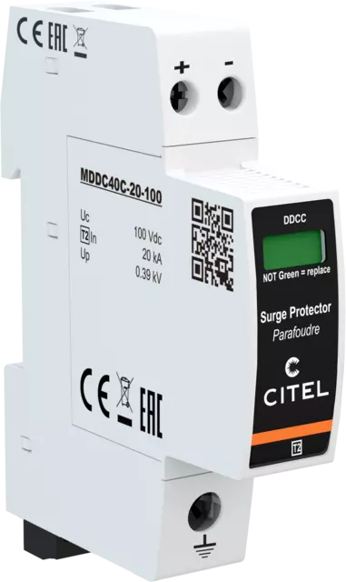 DPS compacto corriente continua, Uc 100Vdc, módulo enchufable, Imax 40kA, señal remota