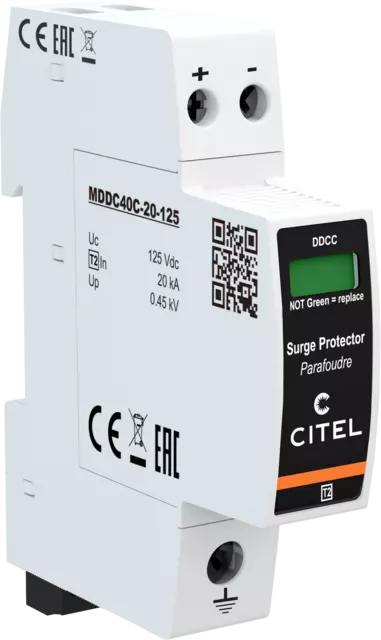 DPS compacto corriente continua, Uc 125Vdc, módulo enchufable, Imax 40kA, señal remota