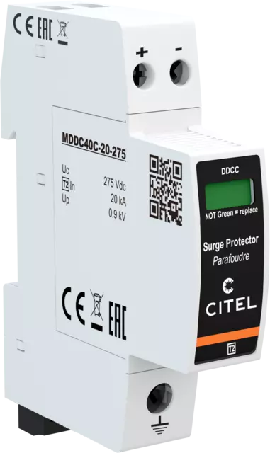 DPS compacto corriente continua, Uc 275Vdc, módulo enchufable, Imax 40kA, señal remota