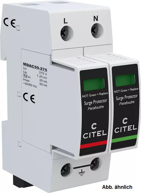 DPS monofásico configuración 1+1 Tipo 2 Imax 50kA, Uc 440Vac, señal remota