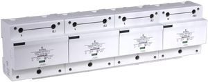 DPS trifásico+neutro 120/208V, Tipo 1, Iimp 50kA, protección MC, señalización remota, configuración 4+0