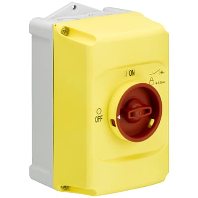 Caja amarilla para guardamotor MS116/MS132 IP65 IB132-Y