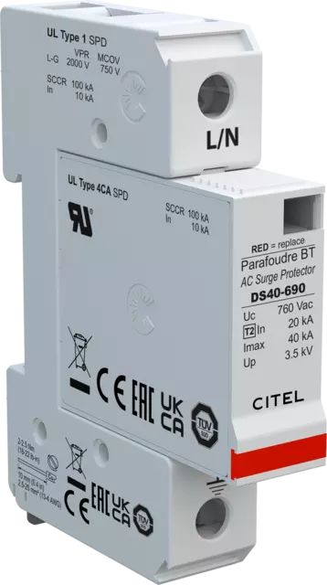 DPS unipolar, Tipo 2, Imax 40kA, Uc 760Vac