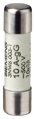 Fusible cilíndrico rápido 2A, 500 Vac, Categoría gG, 10 x 38 mm