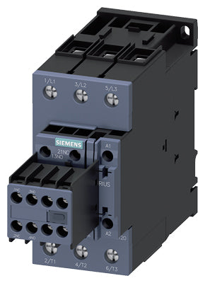 Contactor de potencia, AC-3e/AC-3, 41 A, 18,5 kW/400 V, tripolar, 230 V AC, 50 Hz, contactos auxiliares: 2 NA + 2 NC, borne de tornillo, tamaño: S2, bloque de contactos auxiliares desmontable