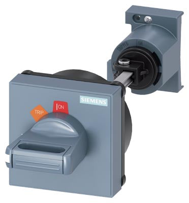 Mando giratorio para montaje en puerta, versión estándar, eje de 130mm de longitud, compatible con 3RV tamaño S00 a S3.