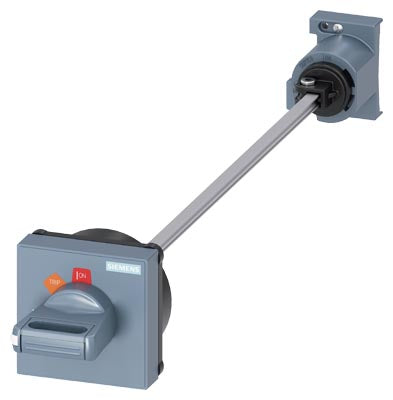 Mando giratorio para montaje en puerta, versión estándar, eje de 330mm de longitud, compatible con 3RV tamaño S00 a S3.