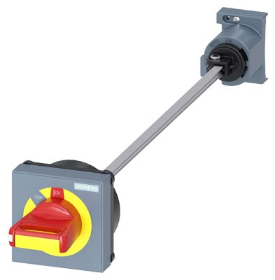 Mando giratorio para montaje en puerta, versión parada de emergencia, eje de 330mm de longitud, compatible con 3RV tamaño S00 a S3.
