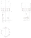 Pulsador compacto 22 mm, metalizado redondo, 1 NA + 1 NC verde