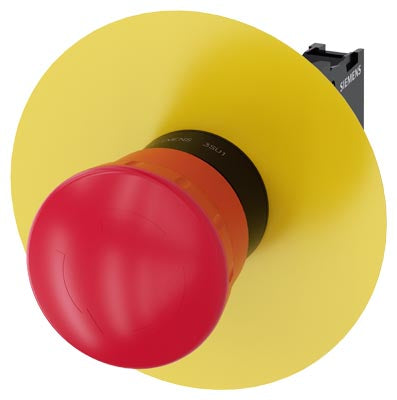 Pulsador tipo hongo 2 posiciones mantenidas, girar para desbloquear, color rojo 1NC, sin marca, diámetro 22mm
