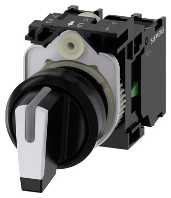 Selector 3 posiciones mantenidas 2NA, plástico, diámetro 22mm