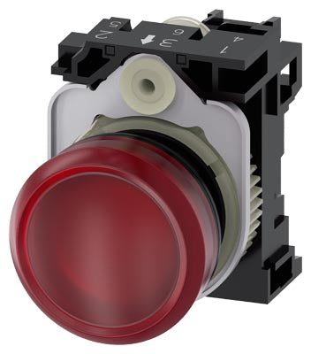 Luz piloto LED color rojo 24V AC/DC, plástica diámetro 22mm