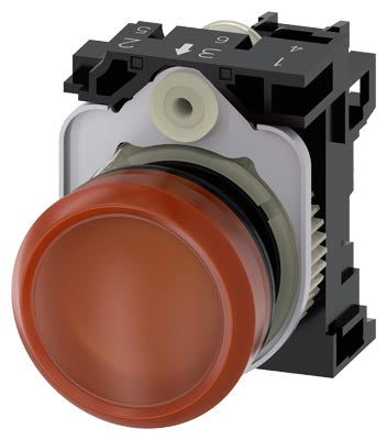Luz piloto LED color ambar 230V AC, plástica diámetro 22mm