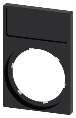 Portaplaquitas, 22 mm, marco con bordes inferiores rectos, negro