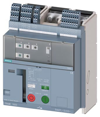 Interruptor automático tamaño 1600, 3 Polos, Clase M Icu=55kA, ETU 350 LSI, In=800A, Ir=320…800A, Isd=1…10xIn, Ii=1.5…15xIn, protección de Neutro hasta 200%