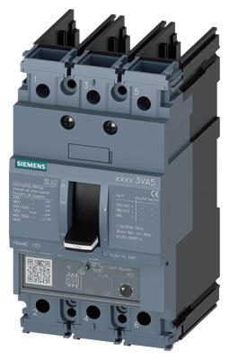 Interruptor Automático 3VA5, 3 Polos, Clase H Icu=65kA, ATAM In=15A, Ir=12A a 15A, Ii=10 a 20 x In