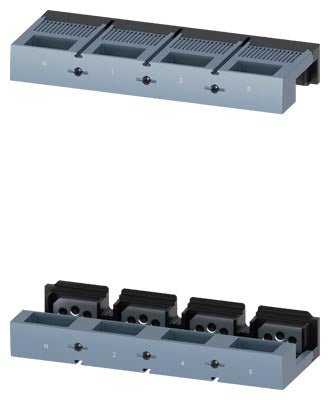 Terminales de conexión plana con tornillos, 4 unidades, compatible con 3VA15 1000, 3VA25 1000