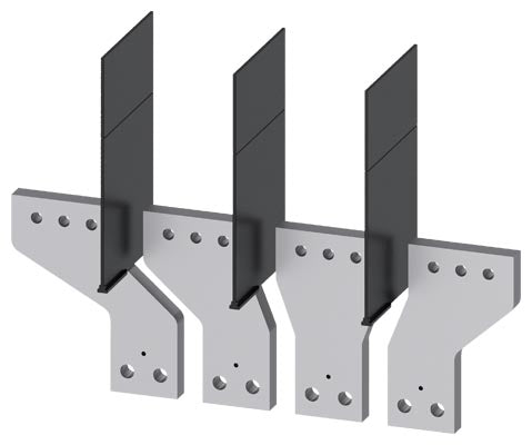 Terminales de conexión a barra con separadores de fase, 4 unidades, compatible con 3VA15 1000, 3VA25 1000