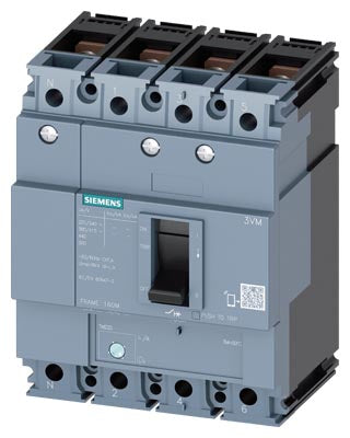 Interruptor automático, 4 Polos, Clase N Icu=25kA, ATFM, In=125 A, Ir=88A...125A Ii=10 x In