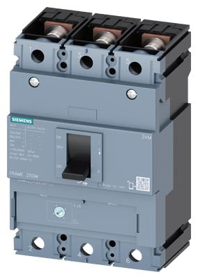 Interruptor automático, 3 Polos, Clase M Icu=55kA, ATFM, In=200 A, Ir=140A a 200A Ii=10 x In
