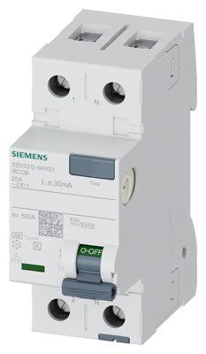 Interruptor Diferencial 2 Polos 1P+N con retardo breve 30mA 25A