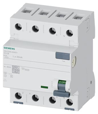 Interruptor Diferencial 4 Polos (3P+N), con retardo breve, 30mA, 63A