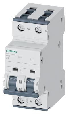 Interruptor Termomagnético 2 Polos, Curva D, 10kA, 6A 5SY4206-8