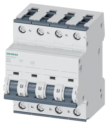 Interruptor Termomagnético 4 Polos, Curva D, 10kA, 50A 5SY4450-8
