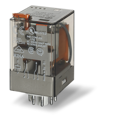 Rele Industrial Serie 60 2P. 10 A. Bob. 24 Vdc