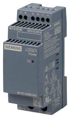 Logo! Power Entrada: 100-240 VAC 110-300 VDC salida: 24 V DC/1,3 A