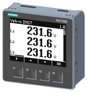 Medidor PAC1020, protocolo Modbus RTU, Ue nominal 400/230V, Ie nominal X/1 o X/5A AC, conexión por borne de tornillo