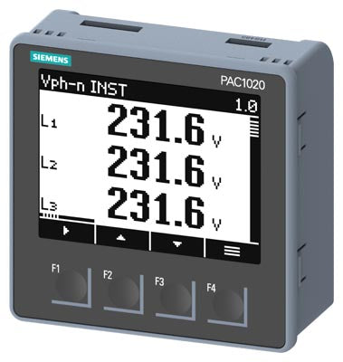 Medidor PAC1020, protocolo Modbus RTU, Ue nominal 400/230V, Ie nominal X/1 o X/5A AC, conexión por borne de tornillo