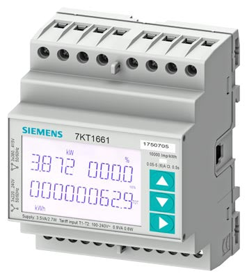 Medidor 7KT PAC 1600, conexión trifásica, con transformador relación X/5A, protocolo Modbus RTU (C)