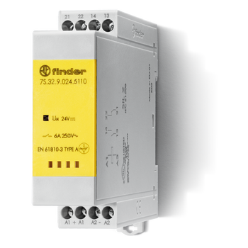 Relé modular con contactos de guia forzada Tipo 7S.34 (1NA + 1NC) 6A