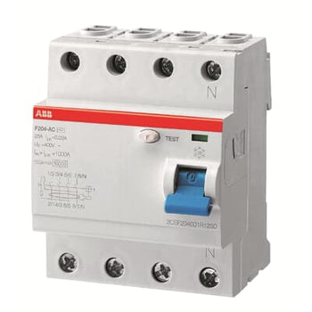 Int. Diferencial F204 AC-40/0,03, Tipo AC 4P 40A 30mA
