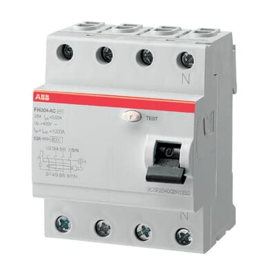 Int. Diferencial FH204 AC-25/0,03, Tipo AC 4P 25A 30mA