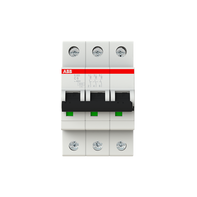 Interruptor Automático S203-C6, 3P 6A Curva C 6.000/10kA