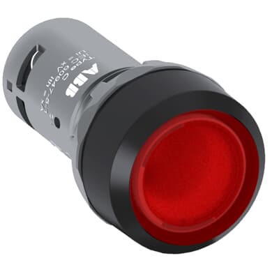 Pulsador Iluminado Compacto Rojo NA 220 VAC/DC #CP1-13R-10