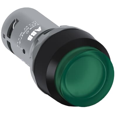 Pulsador Iluminado Verde NC 220 VAC/DC #CP3-13G-10