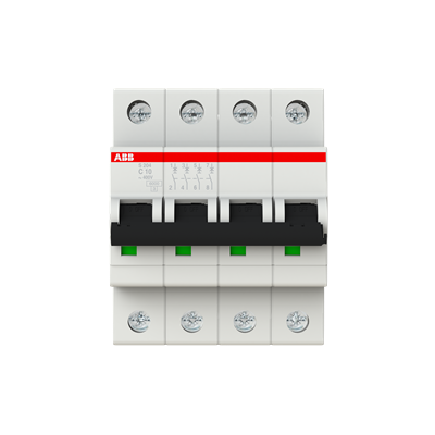 Int. Automatico S204-C10, 4P 10A Curva C 6.000/10kA