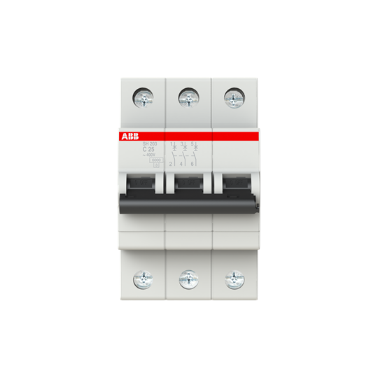 Int. Automatico SH203-C25, 3P 25A Curva C 6.000A