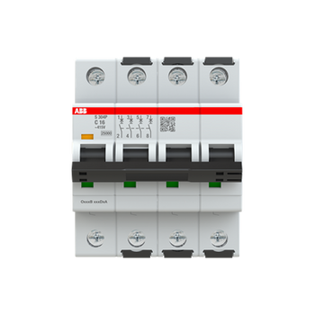 Interruptor Automático S304P-C16, 4P 16A Curva C 25kA