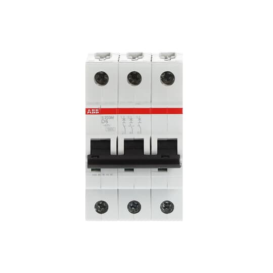 Int. Automatico S203M-D6, 3P 6A Curva D 10.000/15kA
