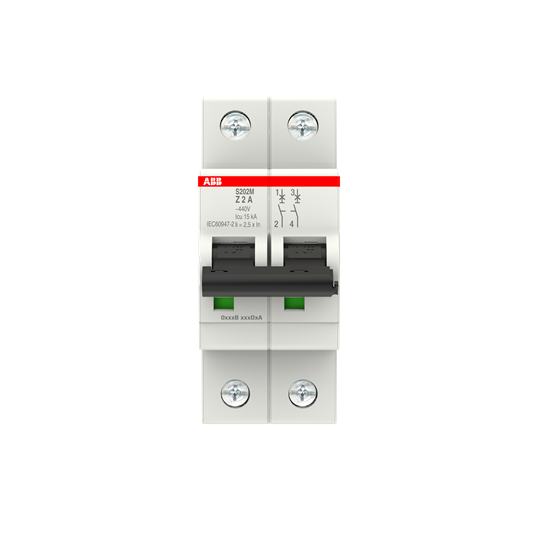Int. Automatico S202M-Z2, 2P 2A Curva Z 10.000/15kA