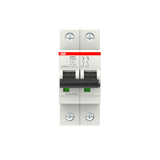Int. Automatico S202M-Z10, 2P 10A Curva Z 10.000/15kA